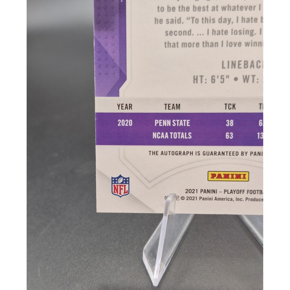 2021 Panini Playoff Odafe Oweh #255 Red Zone Autograph (RC) Baltimore Ravens - Picture 10 of 10